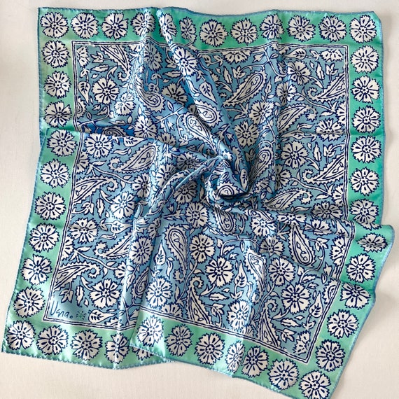 1960s Vera Neumann Scarf, Square Paisley with Lad… - image 2
