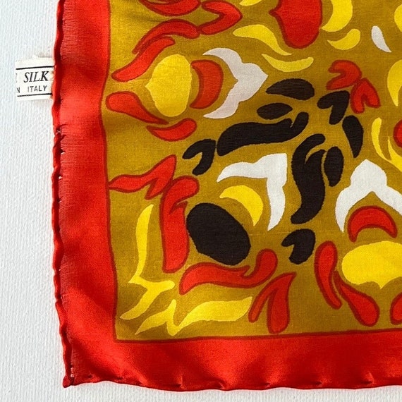 1970s Scarf, Abstract Design Italian Silk Square … - image 8