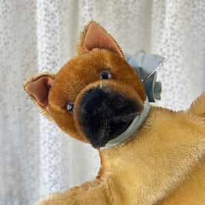 1950s Steiff Boxer - Vintage Dog Hand Puppet #7562