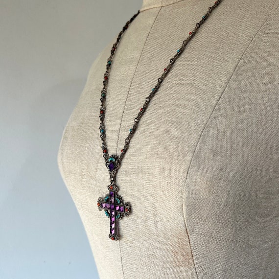 Rivera Mexican Sterling Silver Necklace Cross, Ma… - image 5