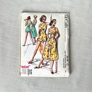 1950s McCalls 3919 Pattern  Dress & Playsuit Size 10 Bust 31” Rare 1956 Romper Original Sewing Pattern