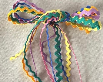 1960s Vintage Rick Rack Trim: 5-Yard Cut, Assorted Colors