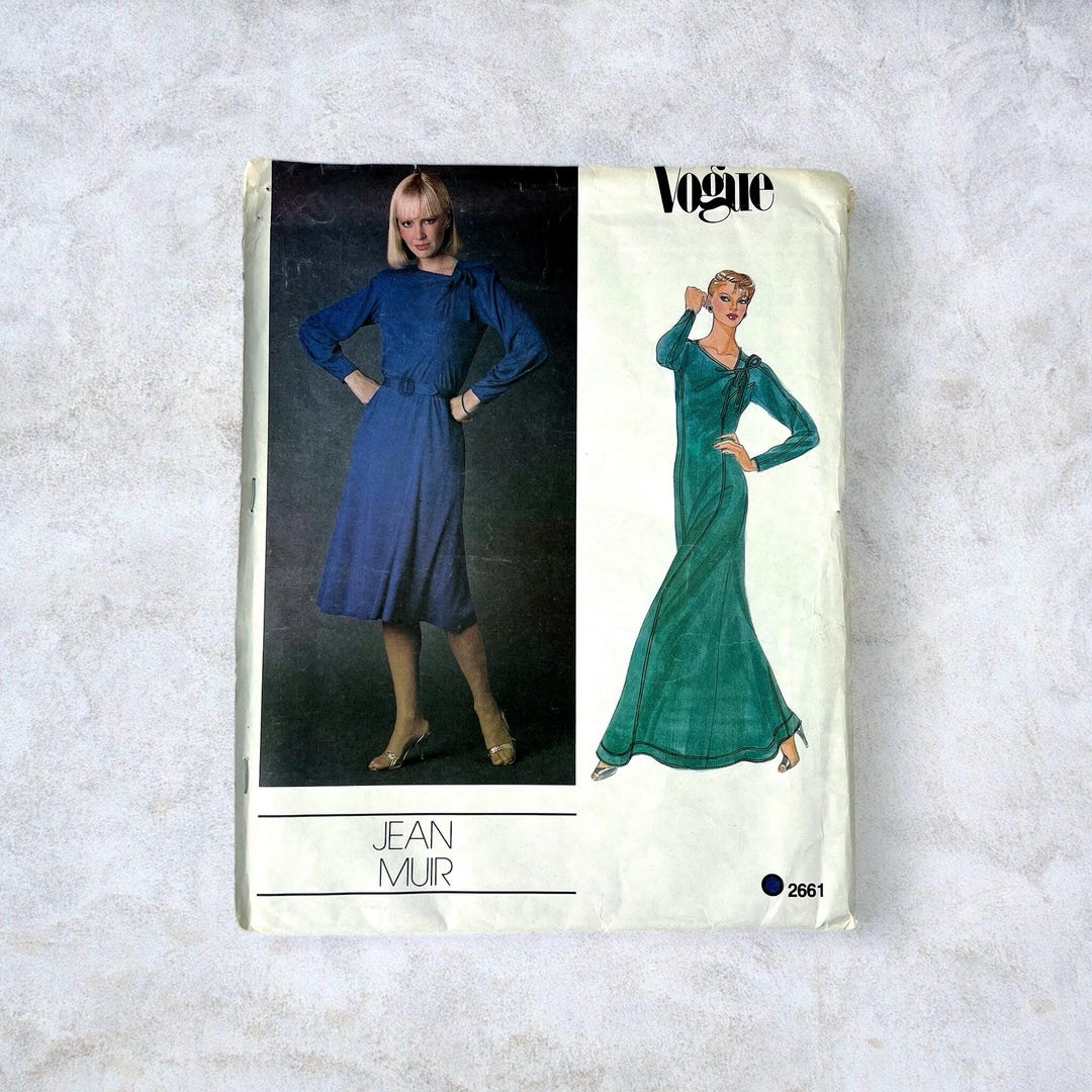 1980s Vogue 2661 Jean Muir Knit Maxi Dress Pattern - Size 8 - Etsy