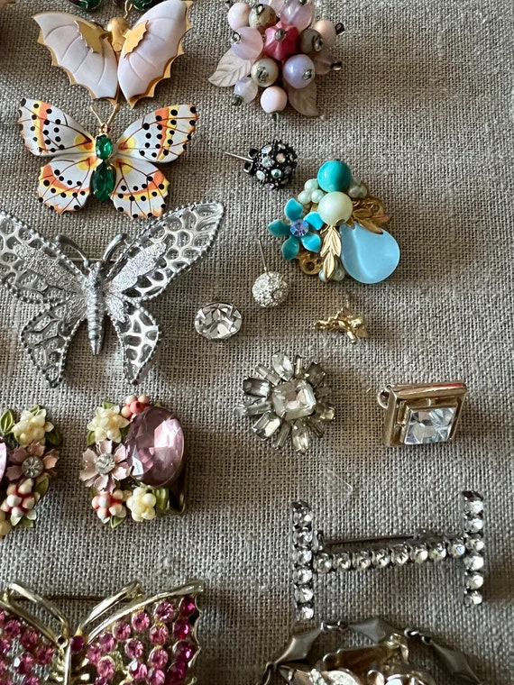 Butterflies and Rhinestone Jewelry Lot for DIY Br… - image 7