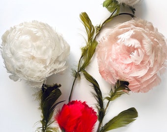 Vintage Feather Flower for Bouquets, Decor, Millinery Feathers, Hair Accessories and Wreaths #5406.3