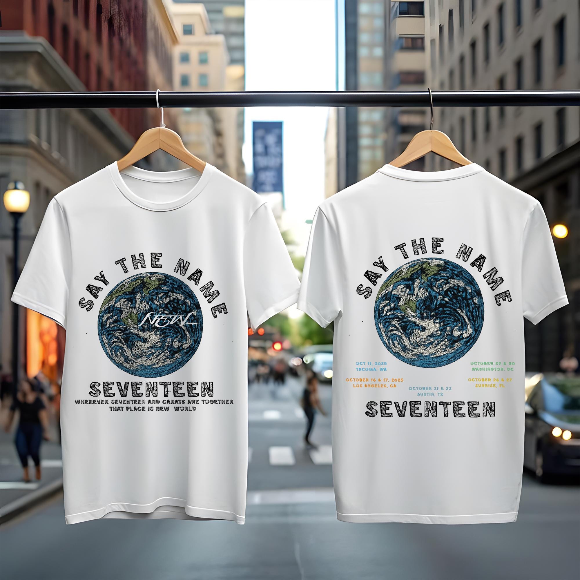 Seventeen Kpop Shirt, Seventeen World Tour New_ in US Shirt