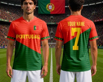 Custom Portugal Soccer Jersey, Personalized Name & Number Portugal Soccer Jerseys, Festival 2026 Shirt, Soccer Fan Gift Jersey