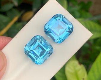 Natuurlijke gefacetteerde topaasparen (39,45 ct) – Edelstenen voor het maken van sieraden