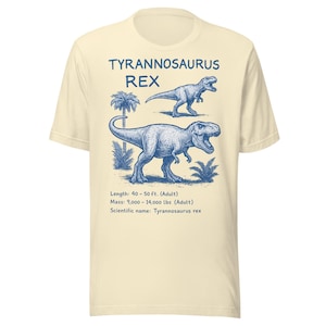 Tyrannosaurus Rex T-Shirt – Vintage Dino Graphic Tee – T. rex Science Shirt – Paleontology Gift – Dinosaur Shirt for Men & Women