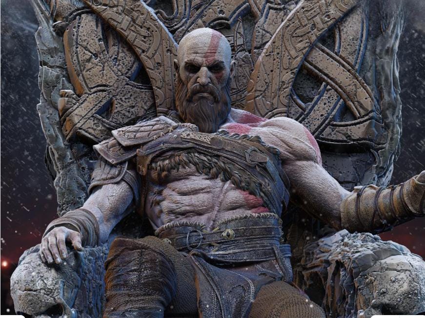 Statue en résine peinte à la main Kratos God of War à l'échelle 1/6 - Canada