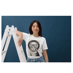 Moonlit Cat T-Shirt: Unisex Softstyle Tee, Animal Lover Gift
