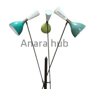 Mid Century Modern Floor Lamp with Marble Base | Brass Tripod Standing Lamp | Black White Cone Shade Lamp | Vintage Lighting Decor