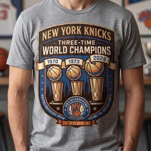 New York Knicks Three Time World Champions 2026 Victory Trophy Shield Premium Design Last Minute Digital Download - %25OFF