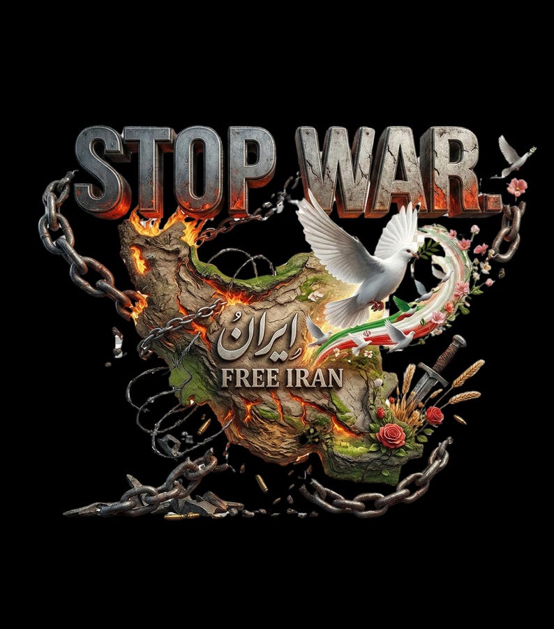 Stop War Free Iran Digital Download Peace Protest Wall Hanging ...
