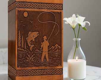 Custom Engraved Rosewood Cremation Urn: Handmade Memorial Box