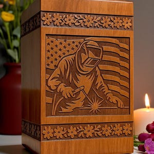 Personlig svetsarurna: Amerikansk flagga blomsterminnesask
