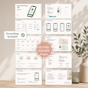 Mall för UX/UI-designfallstudie | 10-sidig Canva-portfölj | Verkligt UX-designprojekt | Fallstudie för produktdesign | Direktlänk till redigering