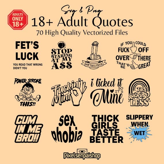 Adult SVG Bundle, Funny Sarcastic Rude Humor Cut Files (Digital Download)