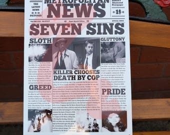 Póster de película de aluminio del periódico SEVEN