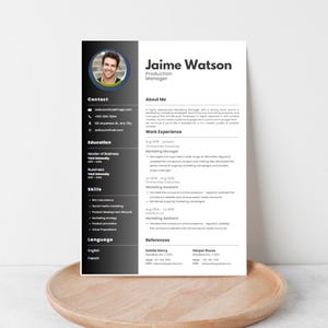 Professional Resume Template | Modern CV for Any Job Application | Editable in Canva & Word | Instant Download