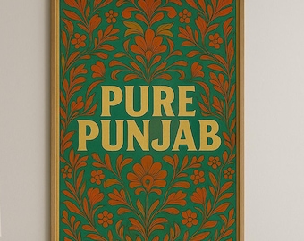 Pure Punjab Digital Print: Retro Indian Heritage Wall Art (A4 Downloadable Poster)