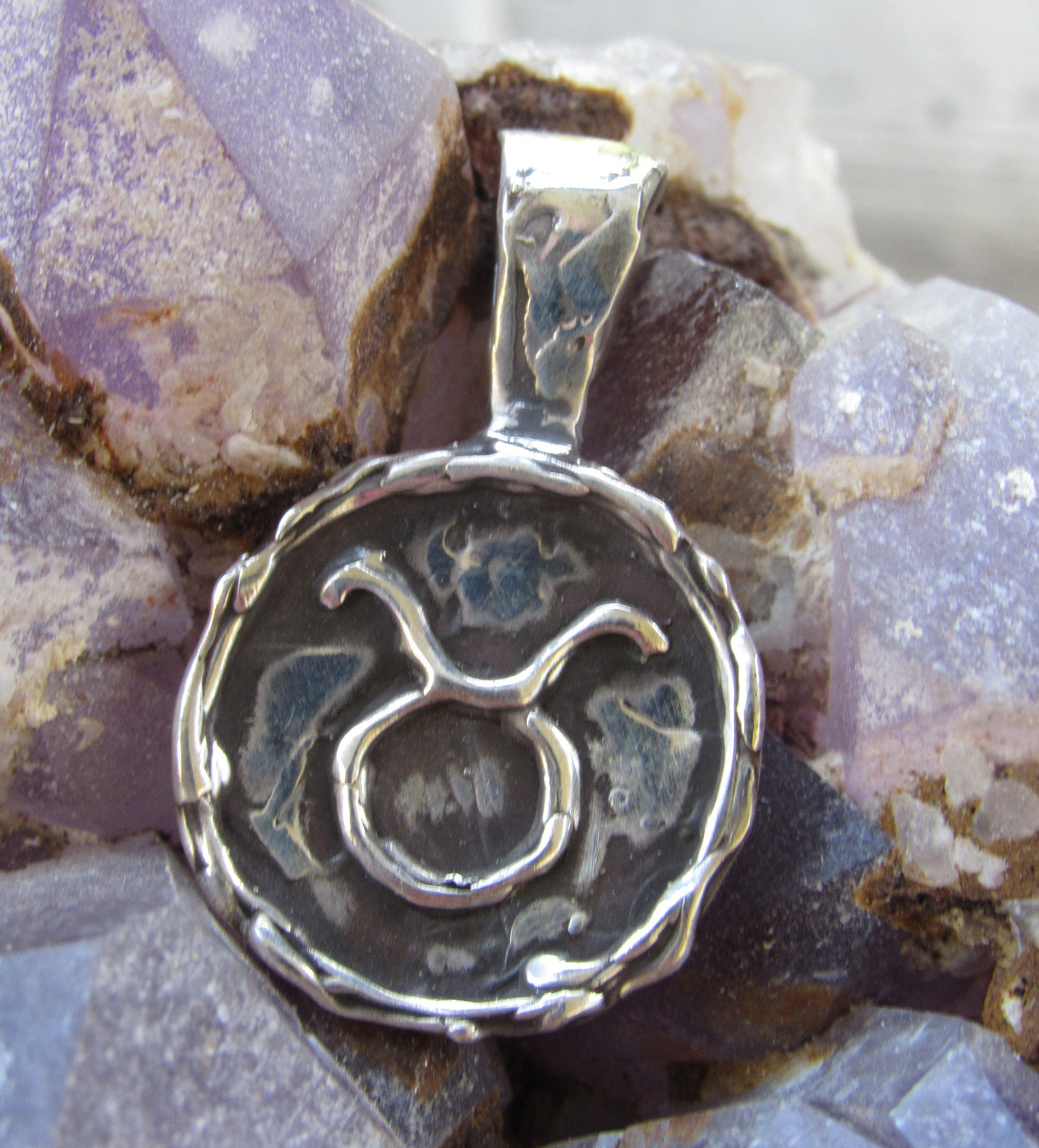Taurus Sterling Silver Taurus Pendant. Taurus Zodiac Jewelry. Etsy