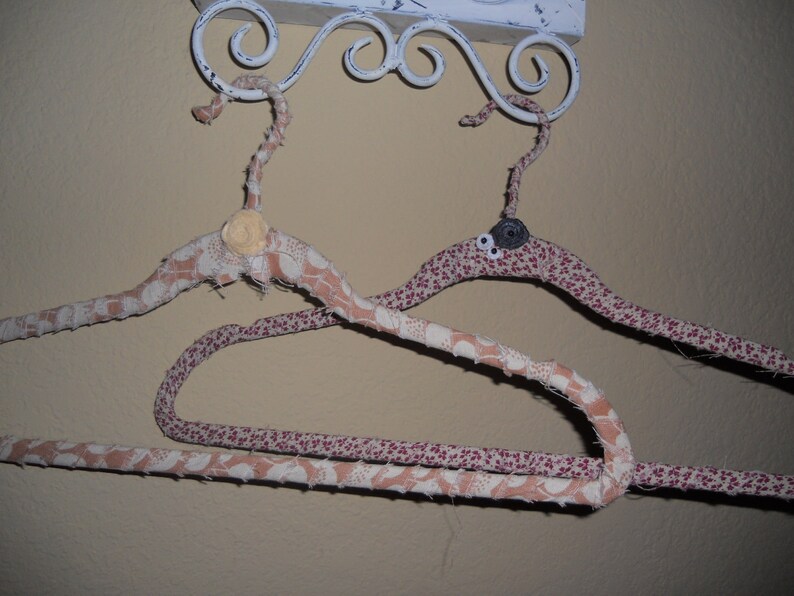4 Fabric Wrapped Hangers Etsy