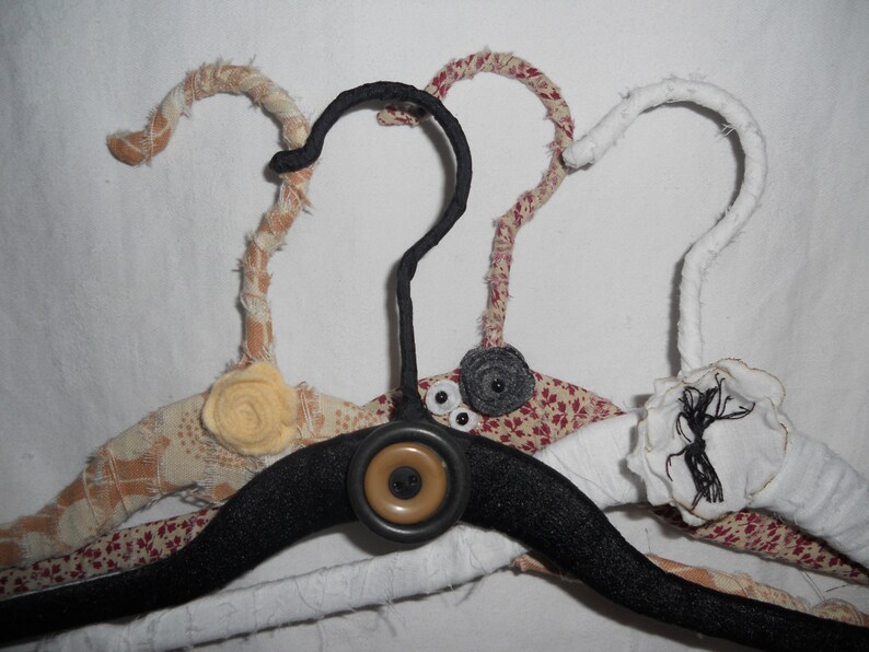 4 Fabric Wrapped Hangers Etsy