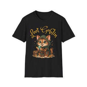 Loot Goblin Cat DnD Unisex T-Shirt - Fantasy RPG Gamer Tee, Dungeons and Dragons Shirt, Rollenspiel Top, Nerdy Grafik Tee, Gamer Tee