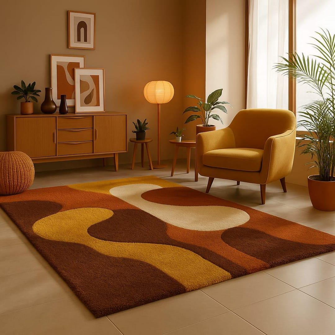 Stilvolle Teppich Mid Century Bild