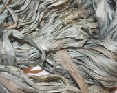 10 yards Sage Harvest Sari Pure Silk Ribbon Yarn for tassels Fair Trade