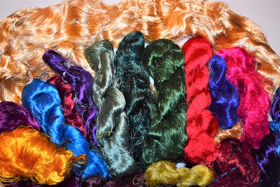 Tariff FREE 4oz Banana Silk Fiber Waste Threads  Mixed Media Felting Spinning Silk Paper Weaving Crochet Fiber Textile Art Supply