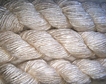 10 yards Recycled Banana Silk Vegan Yarn off White