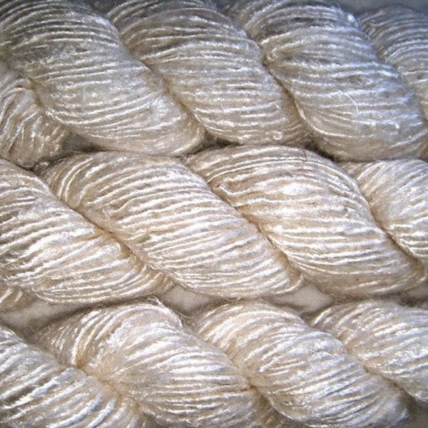 10 yards Recycled Banana Silk Vegan Yarn off White