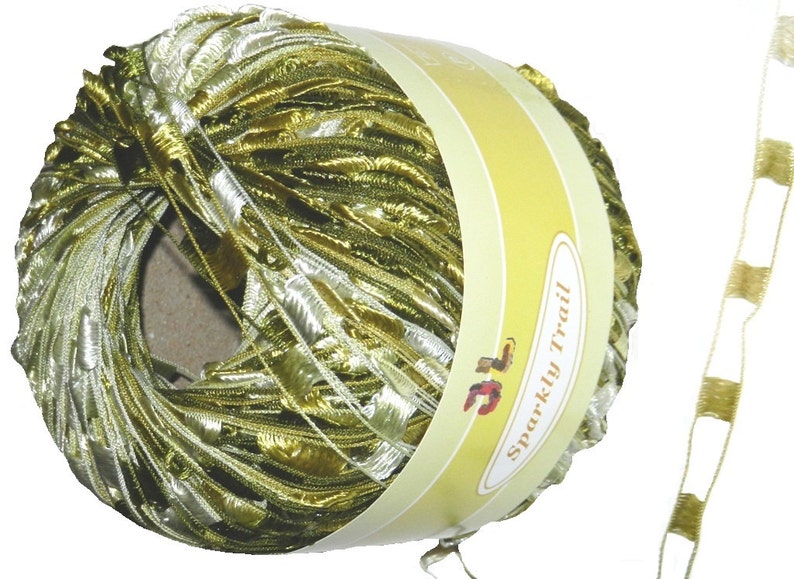 Sparkly Trail Ladder Trellis Yarn col 719 olive multi free shipping