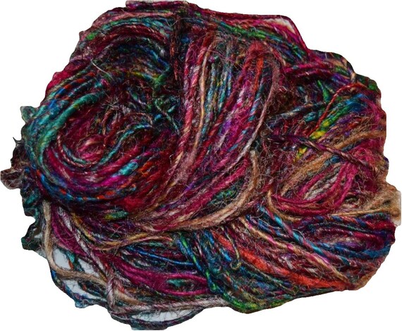 100g Recycled Banana Silk Vegan Yarn Coral free shipping