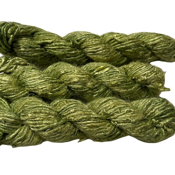 Tariff FREE Recycled Sari Banana Silk Yarn Lime Green