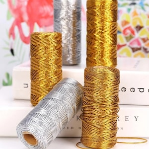 120 yards Metallic Lurex Rope Twisted Thread Decoration party Macrame Cord Rope 1.5mm