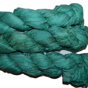 Recycled Sari Silk Ribbon Yarn Cayan, free shipping for 35 dollar order and up