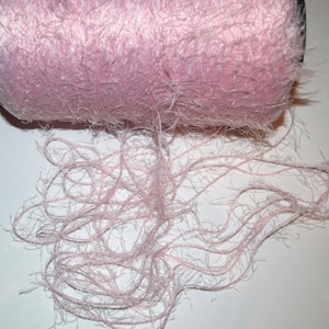 30 yards Fancy Eyelash Yarn Baby Pink soft and silky