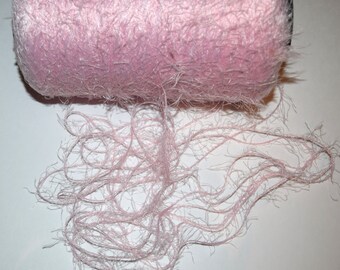 30 yards Fancy Eyelash Yarn Baby Pink soft and silky