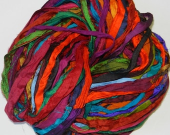 Tariff FREE Recycled Sari Silk Ribbon Yarn, multi #1