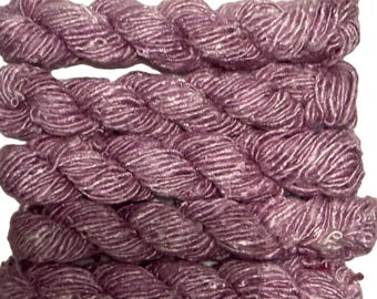 Recycled Sari Banana Silk Yarn Multicolored Lilac