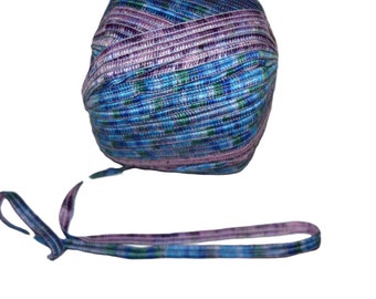 20 yards Fancy Ribbon Yarn Blue Purple mix soft