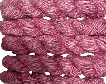 Recycled Sari Banana Silk Yarn Multicolored Pink