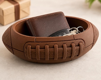 Football Bowl, Football Catchall Tray, Sports Desk Organizer, Football Fan Gift, Coach Gift, Man Cave Decor, Key Bowl