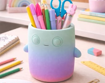 かわいいモンスターペンホルダー、デスクオーガナイザーカップ、3Dプリントペンホルダー、かわいいオフィス装飾、子供用デスクオーガナイザー、かわいいデスクオーガナイザー