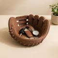 Baseball Glove Bowl, Vintage Baseball Catchall Tray, Sports Desk Organizer, Baseball Fan Gift, Coach Gift, Man Cave Decor, Glove Dish