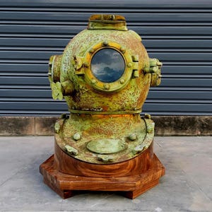 Rustic Antique Diving helmet U.S navy mark V scuba divers helmet | Nautical Marine Decor | Aged Finish Mark V Helmet Replica