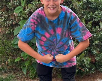 Spider Man Red, Blue and Black Tie Dye Shirt